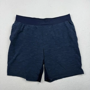 Lululemon Shorts Herren 2XL dunkelblau meliert gefüttert Laufen Training Kordelzug - Bild 1 von 10