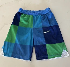 Nike Big Kid Large Athletic Shorts Dri Fit Blue & Green - Picture 1 of 9