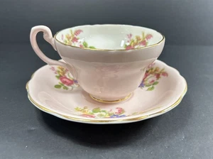 Tazza da tè e piattino vintage EB Foley 1850 Bone China rosa rose modello bordo oro 1025 - Foto 1 di 7