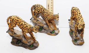 Leopards Qty: (3) Figurines Safari Africa Cats Polystone Figures - Picture 1 of 5