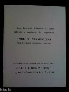 1958 Enrico Prampolini Invitation Cardboard Galerie Denise René Italian Futurism - Picture 1 of 1