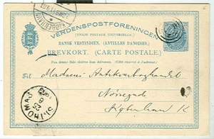 DWI #BK4, 2¢ card, used Christiansted to Denmark - Picture 1 of 1