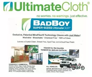 ULTIMATE BAD BOY CLOTH 3 Pack STREAK FREE ECO-friendly Car RV Motorcycle Glass - Picture 1 of 8