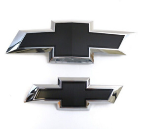 Car Front Rear Badge Hood Grille Trunk Emblem Black For Chevy Tahoe Suburban