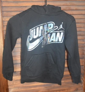 Nike Air Jordan Hoodie Boys Youth 8/10 Black Long Sleeve Jump Man Sweatshirt - Picture 1 of 6