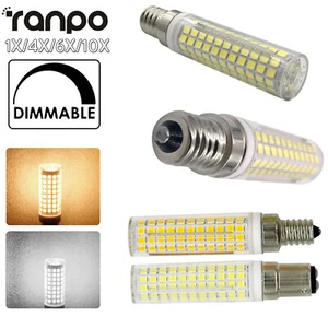 1X 10X Dimmable LED Bulbs 15W 136LEDs E12 Bulb Mini 110 Volt 3000K-6000K White - Picture 1 of 15