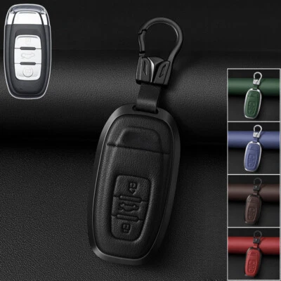 Leather Car Key Case Cover For Audi A3 S3 RS3 A4 S4 RS4 A5 S5 RS5 A6 S6 RS6 A7 - Image 1 of 4