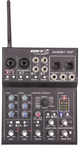 STUDIO-MISCHPULT MX62BT-DSP  6-Kanal USB Soundkarte+ Bluetooth & DSP 16 Effekte