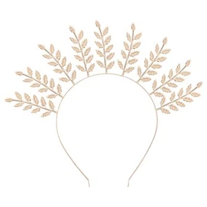 Bridal Headpiece Mary Headband Zip Tie Spiked Leaf Greek Goddess Hairpiece - Picture 1 of 9