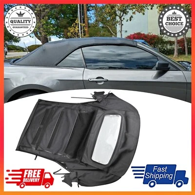 Black Soft Top For 2005 2006 2007 2008 2009 2010 2011 2012 2013-14 Ford Mustang - Image 1 of 4