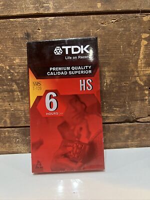 TDK Premium Quality HS 6 Hours T-120 Blank VHS Tapes New & Sealed  • 11.09€