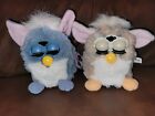 Lot Of 2 Vtg 1998 Elephant Tiger Electronic Furby Blue White Pink Gray Read