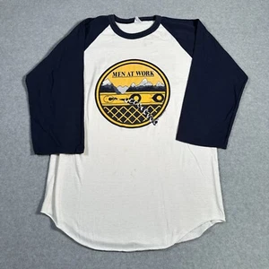 Vintage 1980er Jahre Männer bei der Arbeit Business as usual 3/4-Ärmel Raglan Konzert Shirt Gr. L - Bild 1 von 11