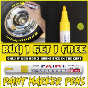 Yellow Paint Marker Pens Permanent For Tyres Stone Any Surface⭐BUY 1 GET 1 FREE⭐ - Picture 1 of 6