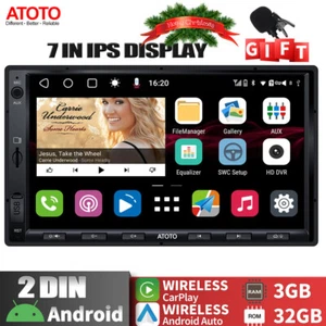 ATOTO S8 Standard 7" Double-DIN Car Stereo Android Radio GPS BT Wireless CarPlay - Picture 1 of 12