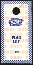 Indy 500 2001 Flag Lot Hanger Parking Pass at IMS Indianapolis Race Racing