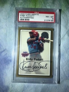 2000 Fleer Greats Of The Game Kirby Puckett SP Autograph PSA 8 RARE !! - Picture 1 of 1