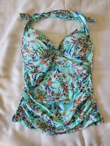 Ellen Tracy Tankini Swimsuit Top Floral Size 8 C8 - Picture 1 of 5