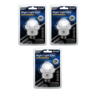 3Pcs 240V Lightweight LED Night Light Plug In Auto Sensor 360 Degree Swivel Head - Picture 1 of 9