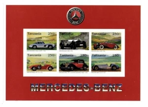 Tanzania 1996 - Mercedes Benz - Classic Cars Sheet of 6 Stamps - MNH - Picture 1 of 1