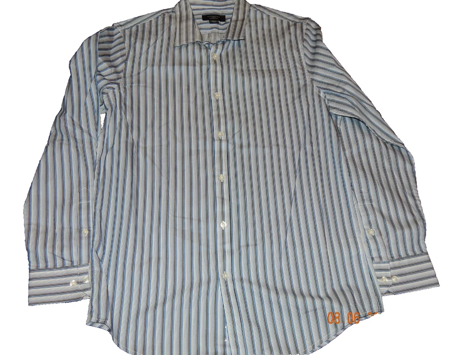 CAMISA DE VESTIR CON BOTONES MANGA LARGA CALCE MODERNO ATENCIÓN PARA HOMBRE TALLA MED AZUL A RAYAS Foto 1 de 4