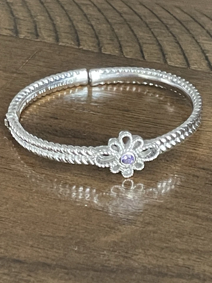 Pulseira de ametista roxa prata 925 Judith Ripka - Imagem 1 de 4