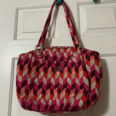 Bolso de Mano Vera Bradley Boho Glenna Naranja Rojo Zig Zag Geométrico Foto 1 de 4