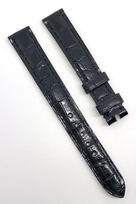 Chopard 13mm x 12mm Shiny Black Alligator Watch Strap Band Ladies Authentic OEM - Image 1 of 4