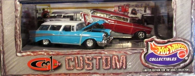 JUEGO DE 2 AUTOS HOT WHEELS COOL CLASSICS ~'57 CHEVY NOMAD STOCK & '57 NÓMADA FUNNY CAR~ Foto 1 de 4