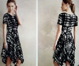 NWOT Anthropologie Corey Lynn Calter Painted Plaid Handkerchief Dress Sz 4 Punk - Picture 1 of 10