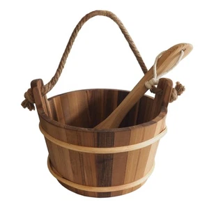 HSE Secchio e mestolo per sauna al cedro (4 L, cedro rosso) - Foto 1 di 7