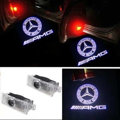 2 luces LED de bienvenida de charco de puerta HD para Mercedes Benz Clase C 2 puertas 2015-22 Foto 1 de 4