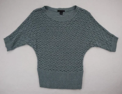 Elena Solano Women's Sweater Size S Blue Open Knit Slouchy Pullover Dolman - Image 1 of 4