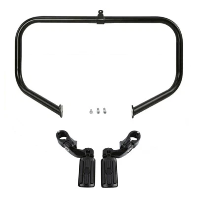 Barra de choque y estriberas protectoras de motor de carretera negras aptas para Harley Road Glide 09-24 Foto 1 de 4