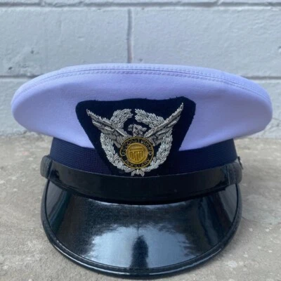 Gorra Guardia Costera de Estados Unidos Todas las Tallas Blanca Completa CPT/CDR Oficial Vestido Sombrero de Servicio... Foto 1 de 4