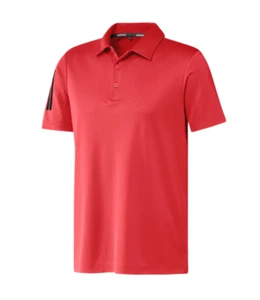 adidas Golf 3 Stripes Mens Basic Polo Shirt, Red, Large, NEW - Picture 1 of 1