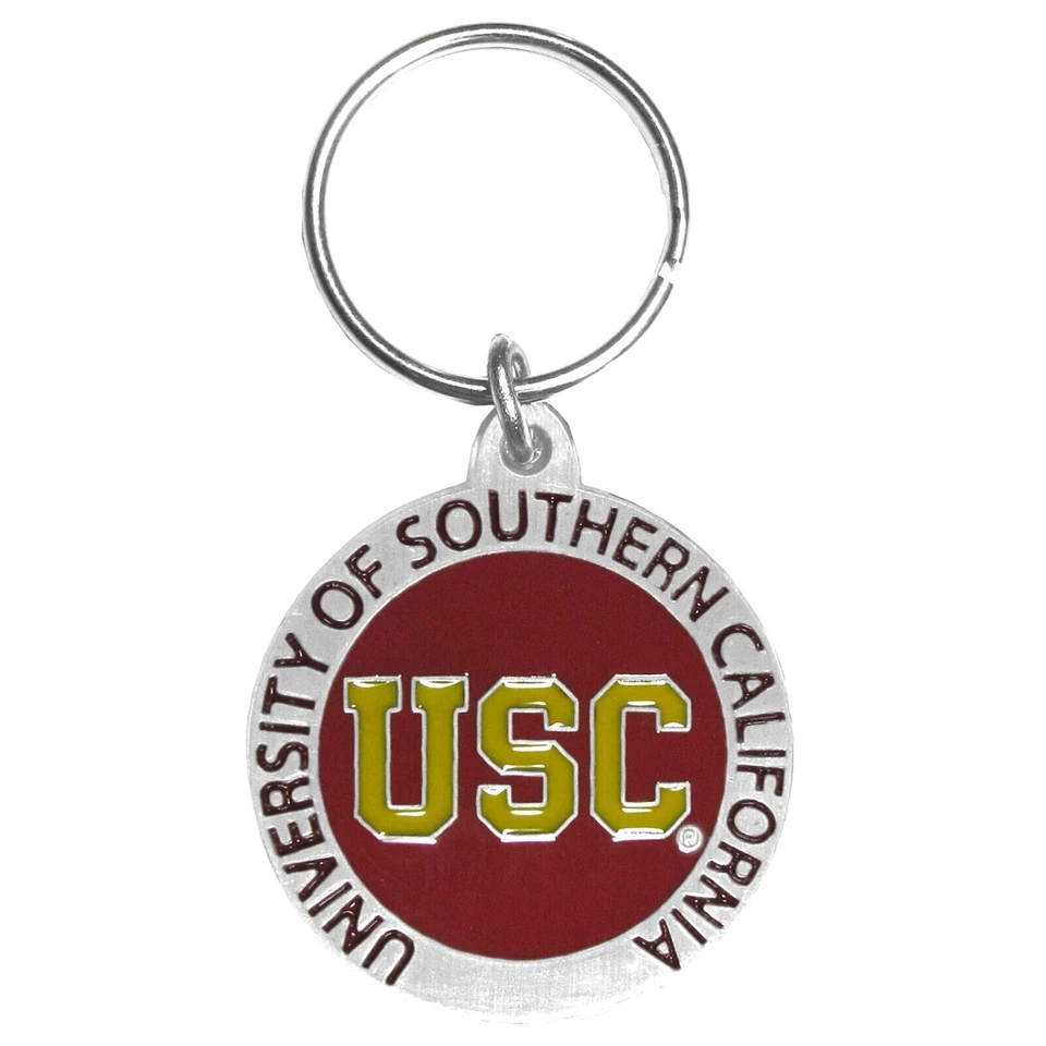 USC Trojans Round 3-D Metal Key Chain NCAA Licensed - Image 1 of 1