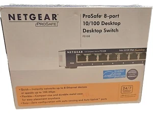 NETGEAR ProSafe (FS108) 8-Ports External Switch SEALED IN BOX New Great Switch - Picture 1 of 5