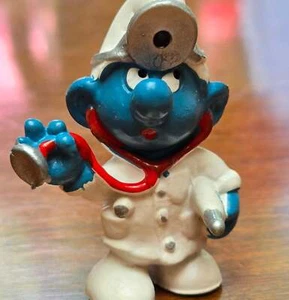 Vintage Smurfs Doctor Smurf Vinyl Figure- Peyo Schleich Hong Kong 1978 - Picture 1 of 7