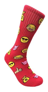 Emoji Socks Smiley's Design Socks Smile Smiley Fun Novelty Size 10-13 Red - Picture 1 of 1