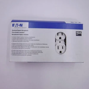 10 Pack Eaton Standard White Duplex Receptacles 125V 270W - Picture 1 of 2