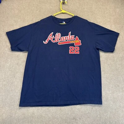 Camiseta Atlanta Braves Jason Heyward #22 Shirsey Adulto XL Azul Marino Foto 1 de 4