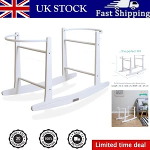 Elegant Rocking Moses Basket Stand - Safe Pine Wood, Adjustable and Universal - Picture 1 of 8