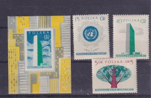 (poland)1957 Sc 761/3+s/s set MH UN v2016 - Picture 1 of 3
