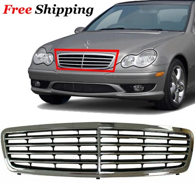 For 2005-2007 Mercedes-Benz C230 C240 C320 C280 Front New Grille Chrome & Black Foto 1 de 4