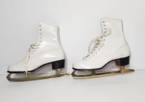 Vintage Brunswick Sports Canadian Flyer Gold Crown Schlittschuhe Gr. 7 Gold Blades - Bild 1 von 15