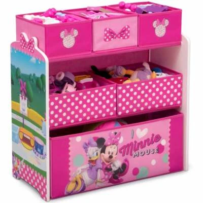 Minnie Mouse Pink Bow Toy Organizer Storage Bins Kids Playroom Box Chest Bedroom - Image 1 of 4