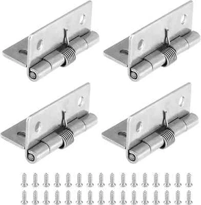 4 Pcs Spring Loaded Hinges for Cabinets, 2 Inch Length Stainless Steel Spring Hi - Picture 1 of 1