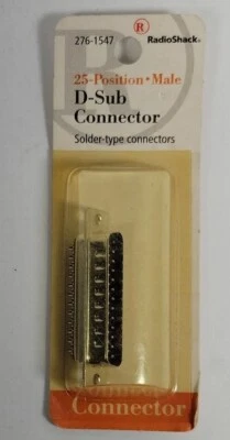 Radioshack D-Sub Male Solder-Type  Connector 25 Position 276-1547 NIP - Image 1 of 4