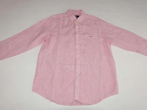 Vineyard Vines Men's Classic Fit Tucker Button Front Shirt Large Pink 100% Linen - Picture 1 of 6